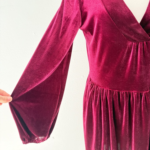 Amadi Anthropologie Amador Greta Velvet Tunic Dress Red Burgundy small - Picture 5 of 15